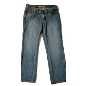 Cabelas Casuals Womens Stretchy 5 Pocket Denim Straight Leg Jeans Short Length 6